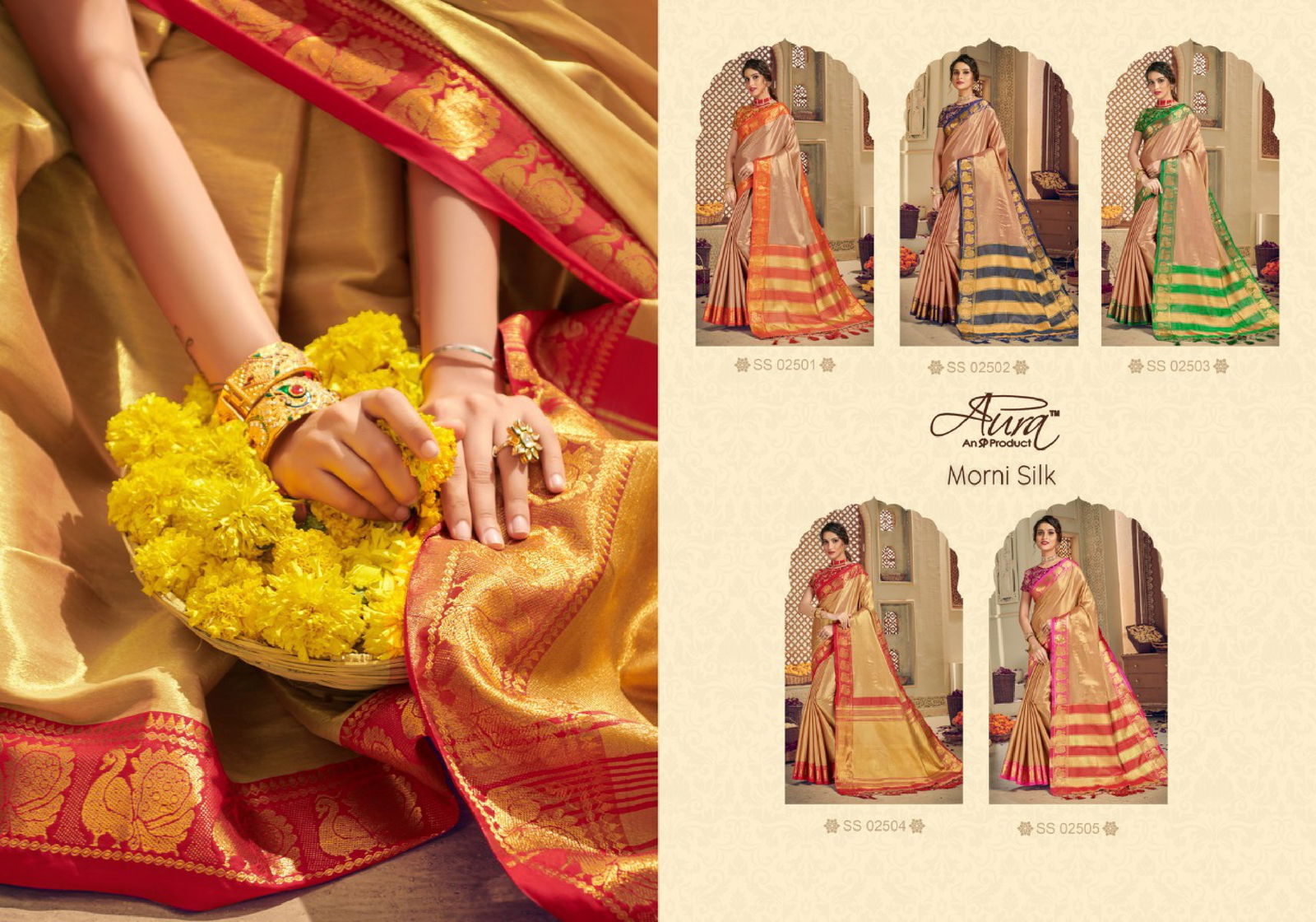 Aura Morni Silk Designer Sarees Catalog